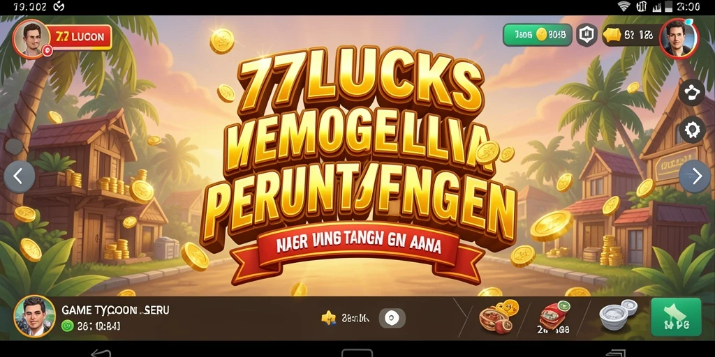 Screenshot permainan <strong>77LUCKS</strong> menampilkan aksi seru manajemen bisnis Tycoon.