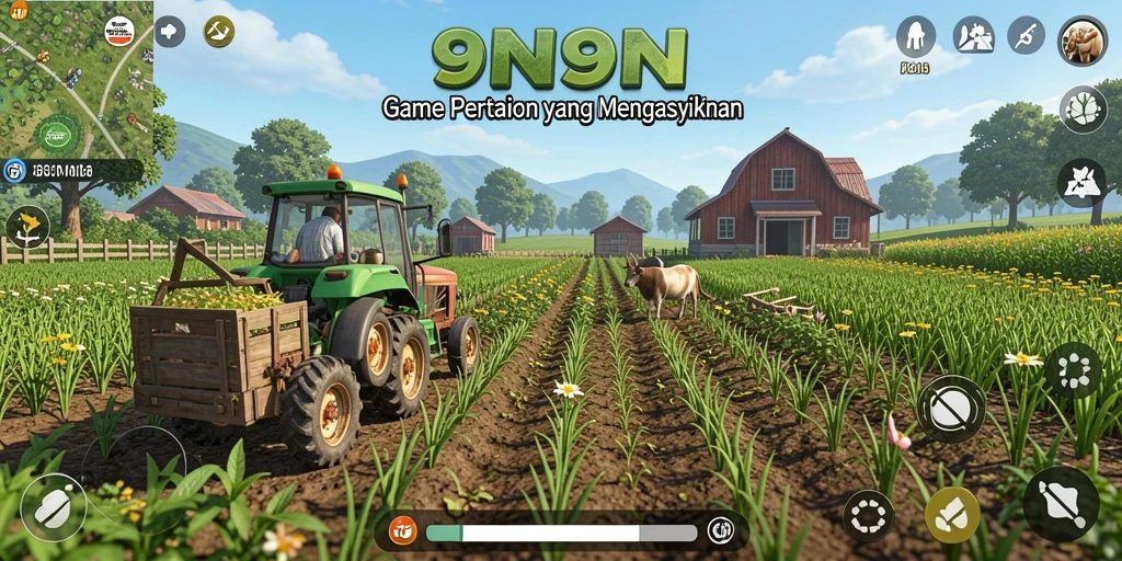 Tampilan gameplay 9N9N yang menarik dalam pertanian.