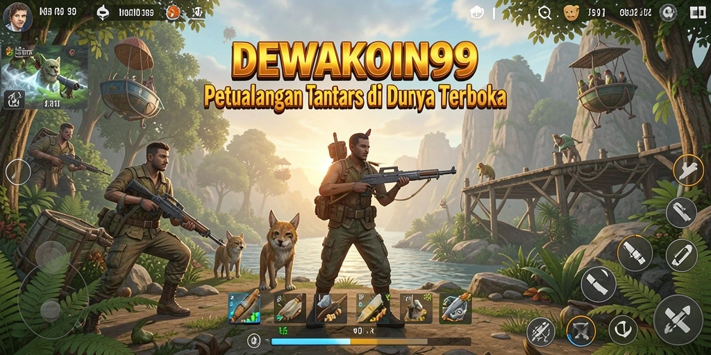 Tangkapan layar DEWAKOIN99 menampilkan petualangan epik di dunia terbuka.
