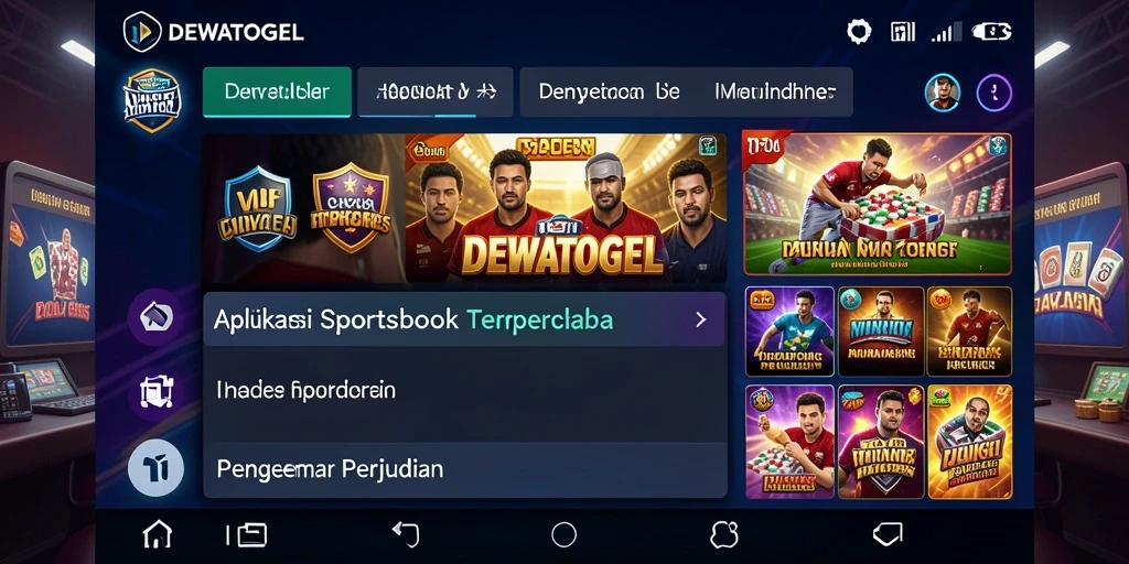 Screenshot DEWATOGEL menampilkan antarmuka taruhan olahraga yang menarik.