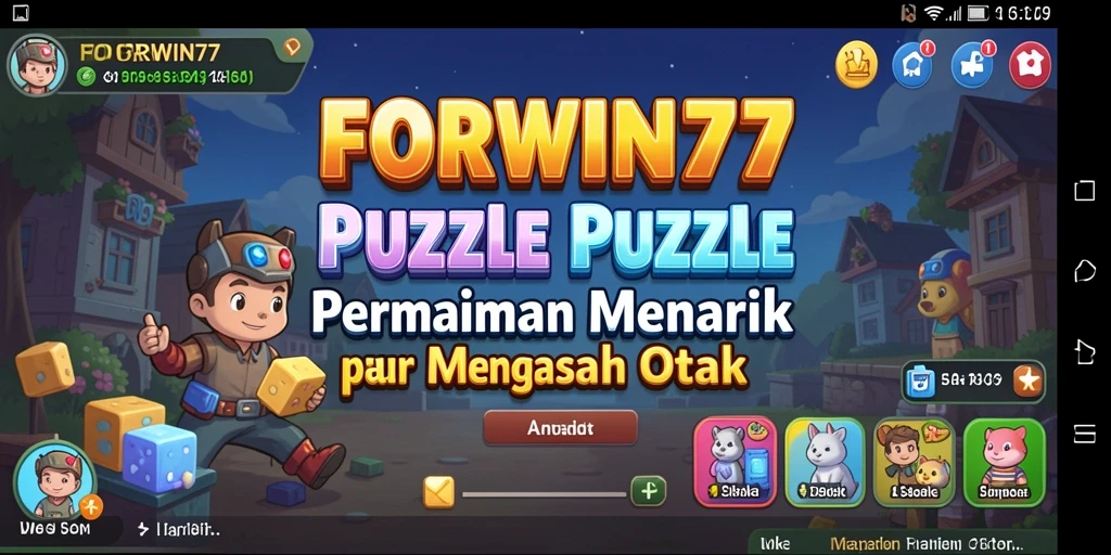 Tampilan gameplay Puzzle FORWIN77 yang menarik dan penuh tantangan.