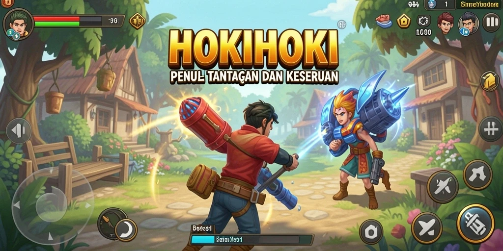 Screenshot utama HOKIHOKI menunjukkan gameplay simulasi yang mendalam dan menarik.