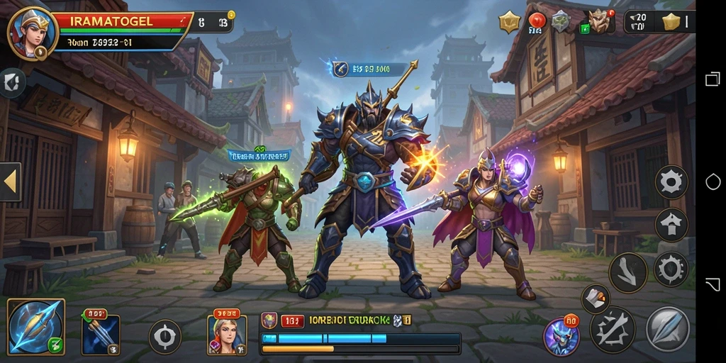 Screenshot gameplay IRAMATOGEL menampilkan pertempuran strategi yang intens.