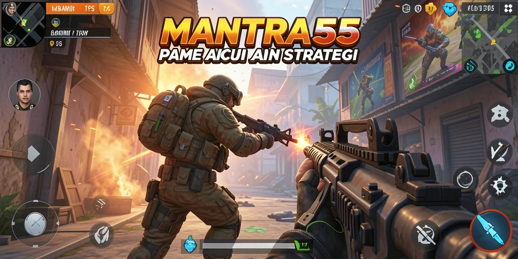 Tampilan gameplay seru dari MANTRA55 yang mendebarkan.