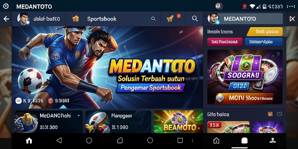 Tampilan utama MEDANTOTO dengan berbagai pilihan taruhan olahraga.