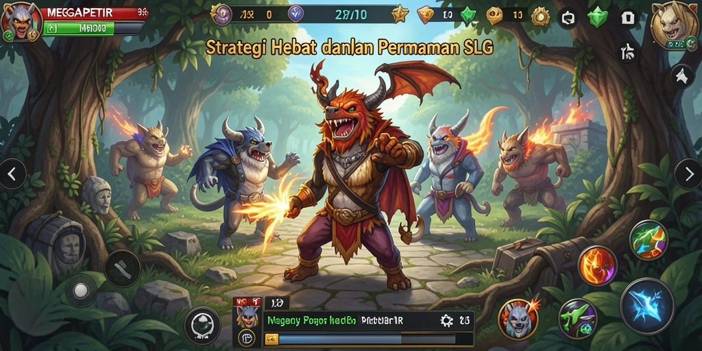 Screenshot gameplay MEGAPETIR menunjukkan aksi strategi yang mendalam.