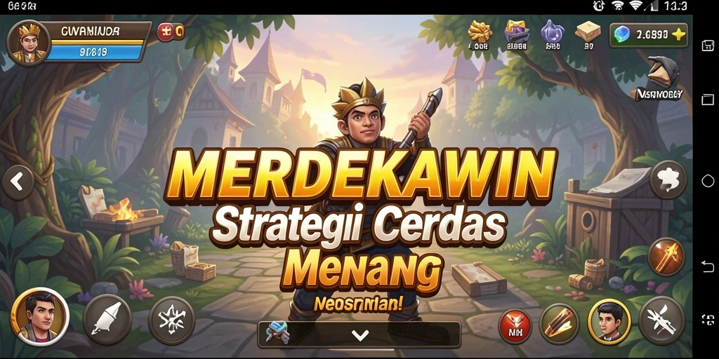 Tangkapan layar gameplay MERDEKAWIN yang menampilkan pertempuran strategis yang mendebarkan.