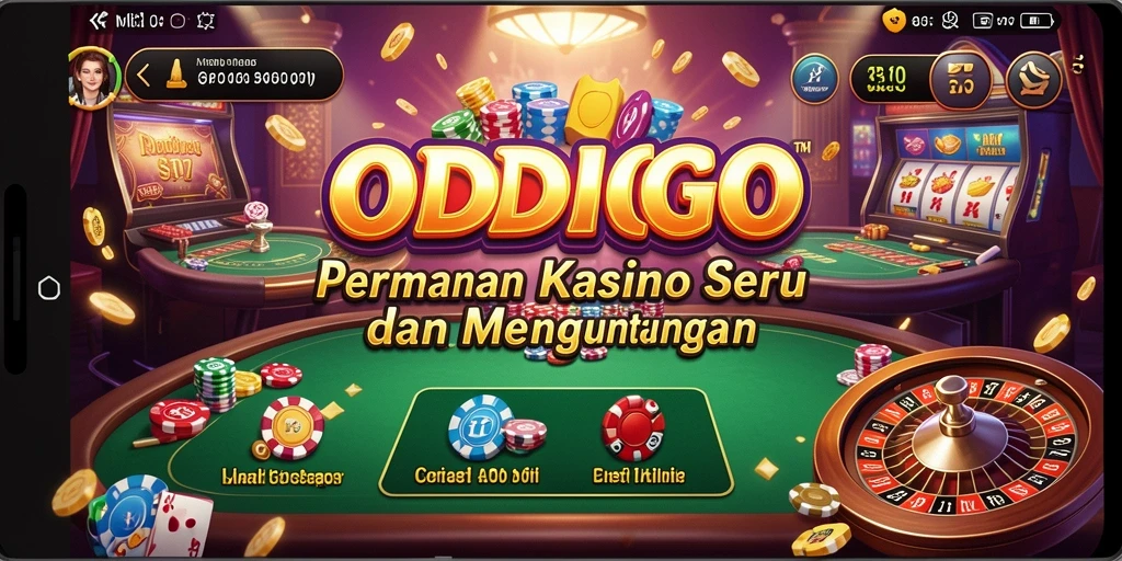Screenshot ODDIGO menampilkan suasana permainan kasino yang mendebarkan.