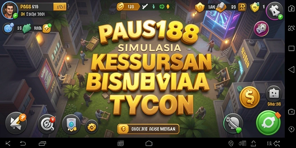 Tampilan menarik dari gameplay simulasi bisnis di PAUS188.