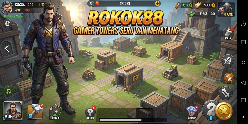 Tangkapan layar menampilkan gameplay seru dalam ROKOK88 Tower Defense.