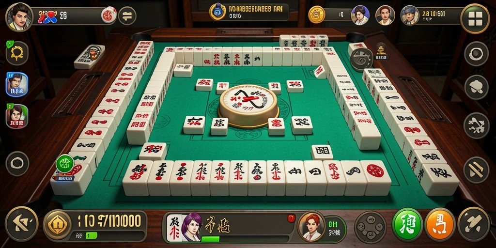 Screenshot gameplay SVIP2 menampilkan suasana permainan Mahjong yang menarik.
