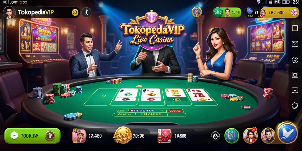 Tampilan menarik dari gameplay Live Casino di TOKOPEDIAVIP.
