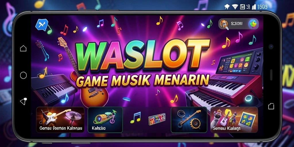 Tampilan gameplay WASLOT yang seru dengan interaksi musik.